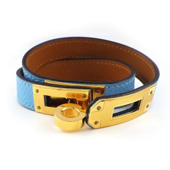 HERMES Kelly Double Tour Bracelet - Blue Cielo - 2022 Edition
