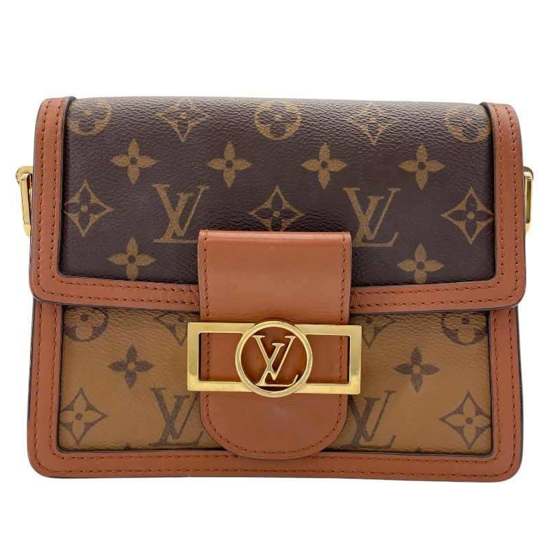 Louis Vuitton Dauphine Mini Monogram Reverse Shoulder Bag - Brown