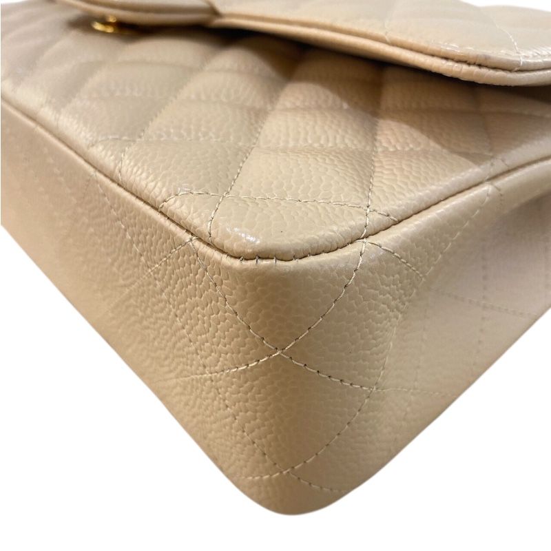CHANEL Matelassé 25 Beige Caviar Shoulder Bag with Gold Hardware