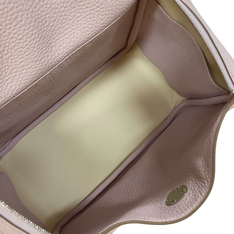 HERMES Lindy 26 Verso Handbag in Mauve Pale & Nat with Silver Hardware