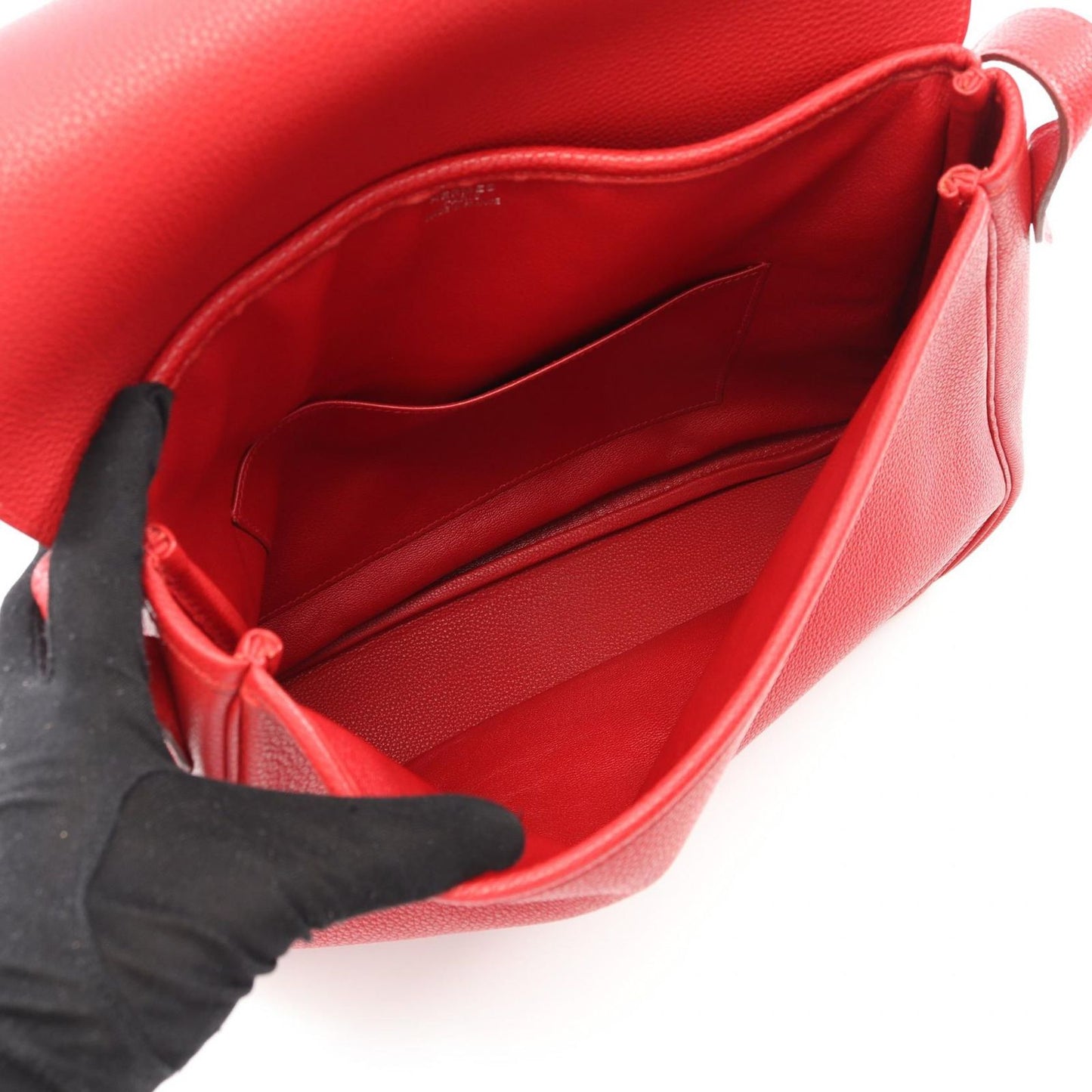 HERMES Christine Shoulder Bag in Vibrant Rouge Vif