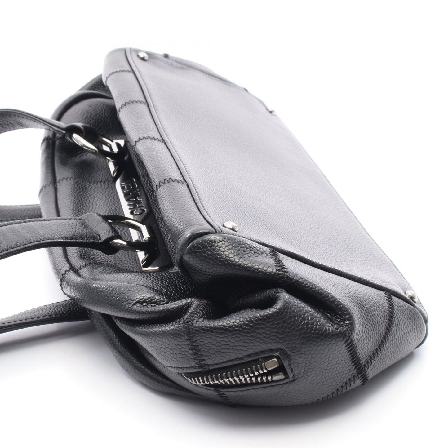 CHANEL Chocolate Bar Tote Bag in Black Caviar Leather