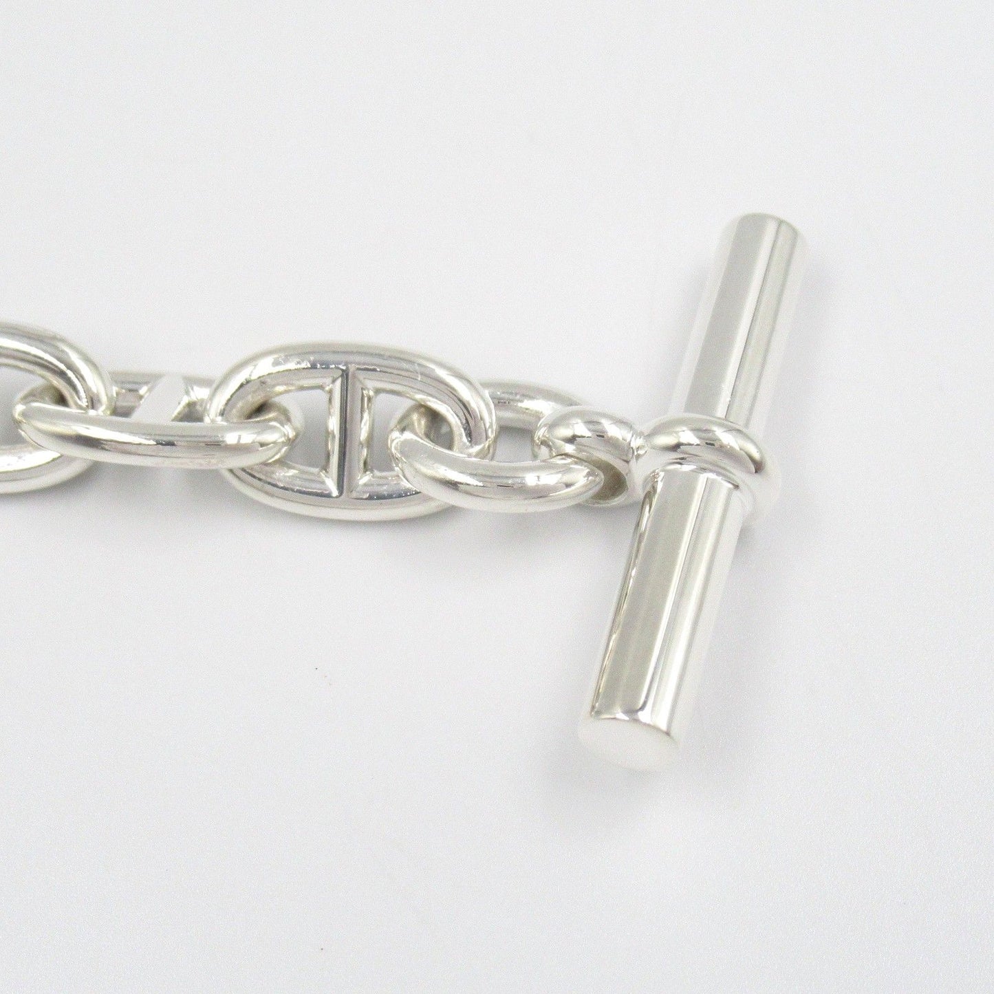 HERMES Silver 925 Chaine d'Ancre MM Bracelet - Exquisite Craftsmanship