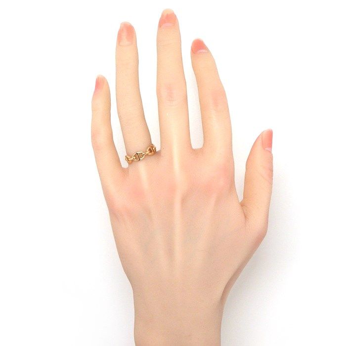 HERMES Chaine d'Ancre PM Ring in K18 Pink Gold - Size 11