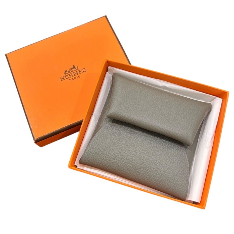 HERMES Bastia Verso Coin Case in Gris Meyer - Unisex Luxury Accessory