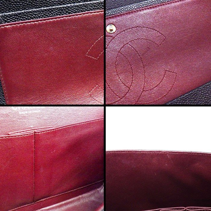 CHANEL Classic Matelassé 30 Handbag - Black & Bordeaux Caviar Leather