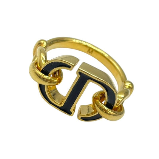 Christian Dior 30 Montaigne Ring in Gold and Black Metal