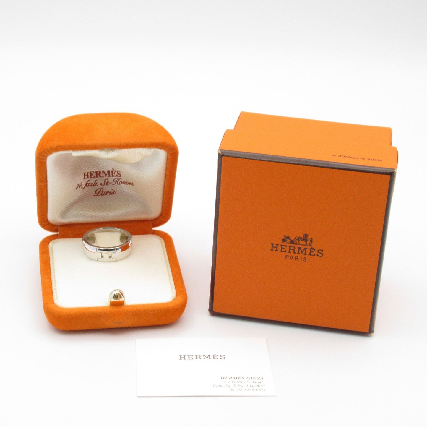 HERMES Hercules Ring in K18 White Gold - Unisex Elegance