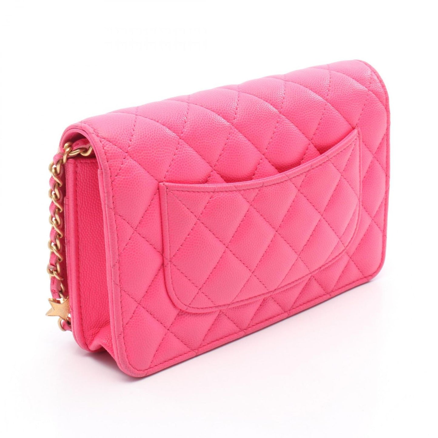 CHANEL Matelassé Shoulder Bag in Shocking Pink Caviar Skin