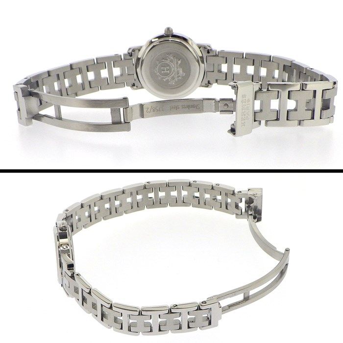 HERMES Clipper CL4.210 Date Quartz Watch - Sunray Gray Dial