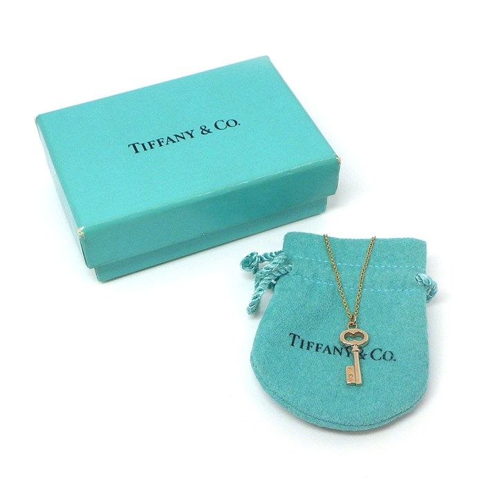 Tiffany & Co. Mini Oval Key Necklace in K18 Pink Gold