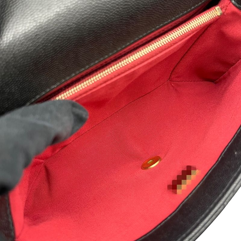 CHANEL Matelassé Chain Flap Bag - Black Caviar with Gold Hardware