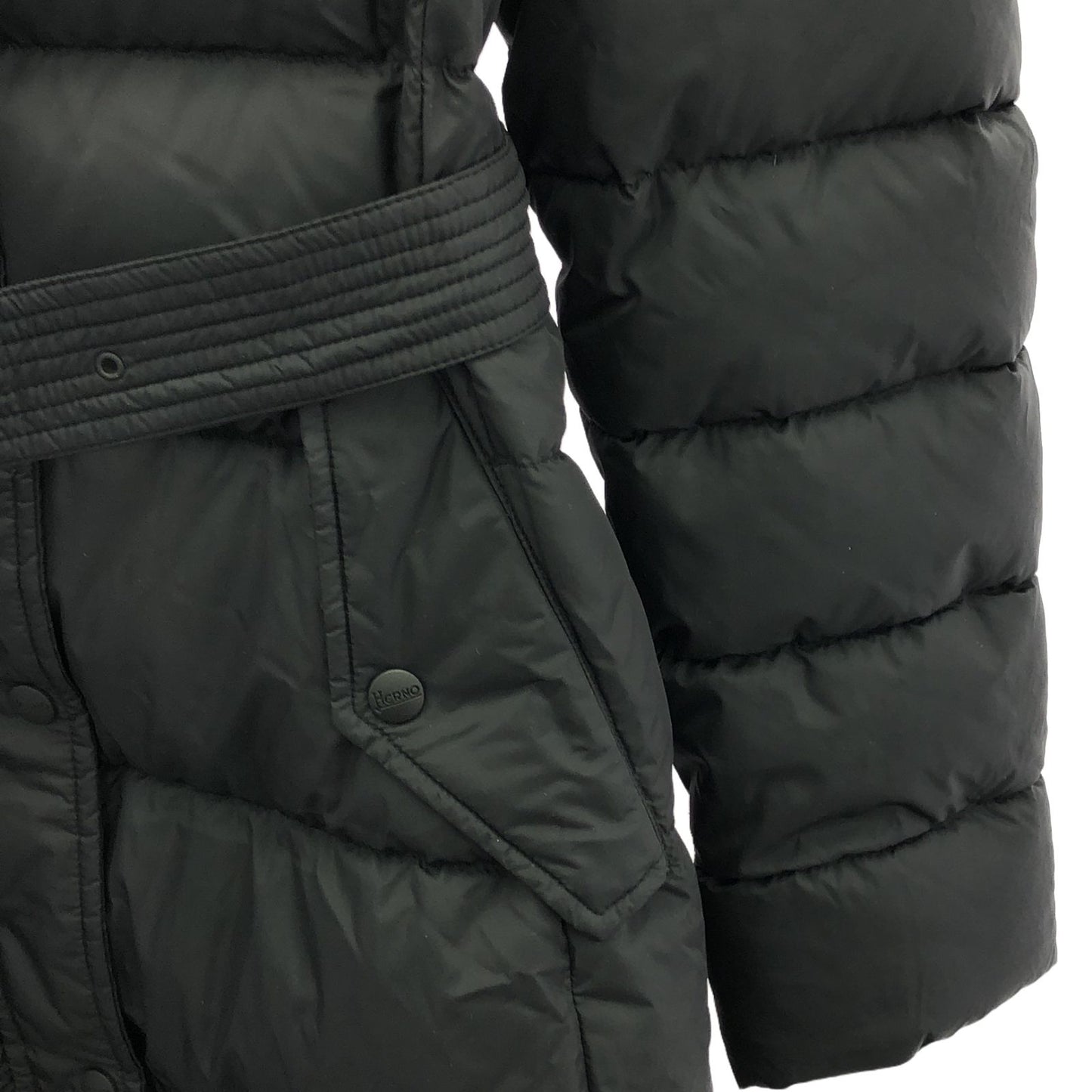 Herno Black Nylon Down Coat - Elegant Women's Outerwear