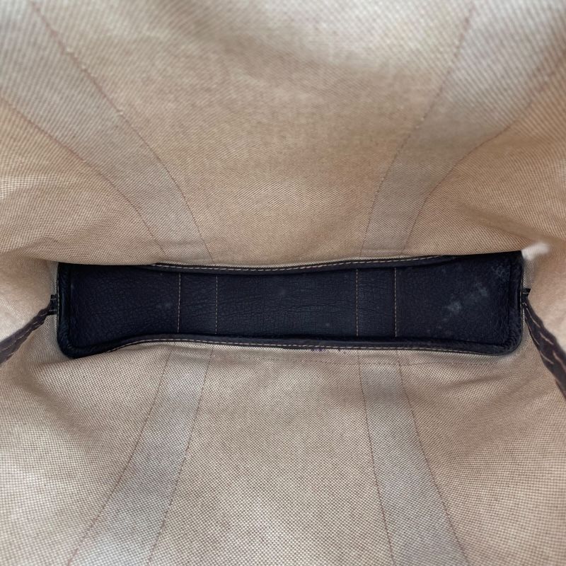 HERMES Garden File MM Handbag in Maroon with Silver Hardware