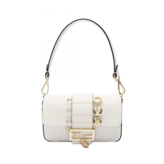 FENDI × VERSACE FENDACE Baguette Handbag - White/Gold Leather