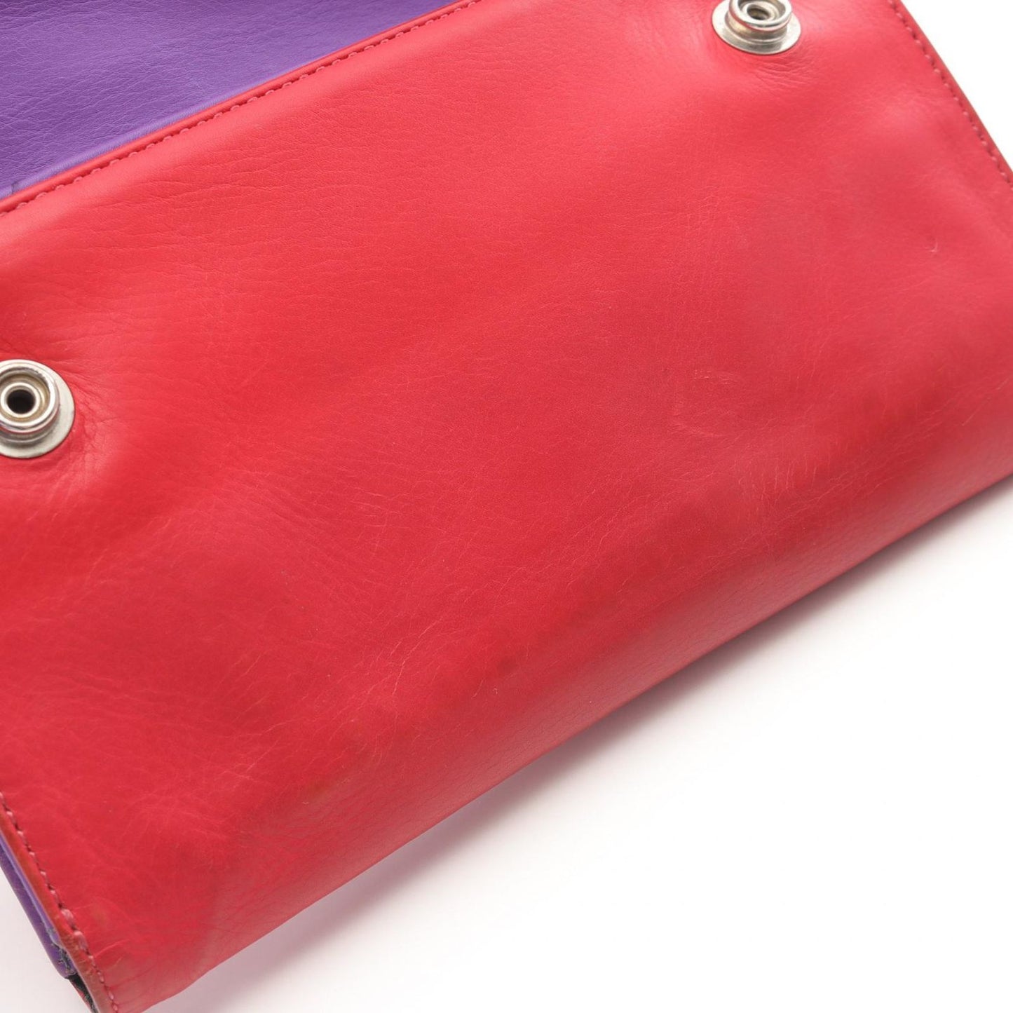 CHROME HEARTS Wave Cross Ball Leather Wallet - Red