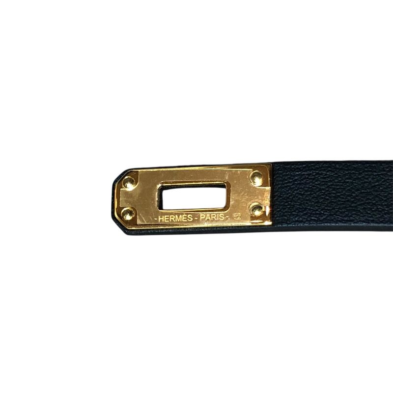 HERMES Kelly Double Tour T3 Black & Gold Swift Leather Bracelet