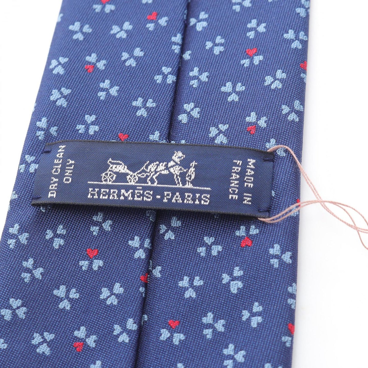 HERMES Silk Tie in Blue and Red - Unused Luxury Accessory