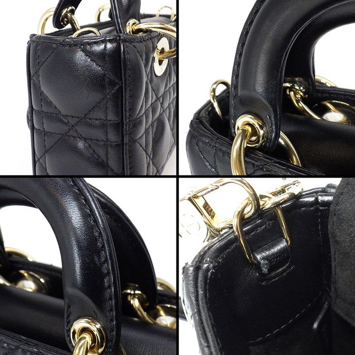Dior Lady D-Joy Micro Shoulder Bag in Black Lambskin