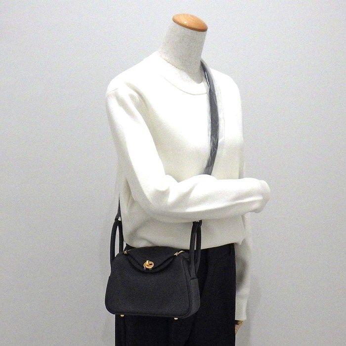 HERMES Lindy Mini Shoulder Bag - Black, 2024 Edition