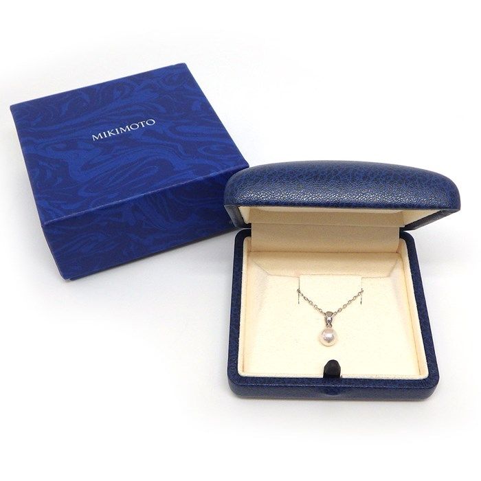 MIKIMOTO 6.5mm Pearl Necklace in K18 White Gold - Exquisite Elegance