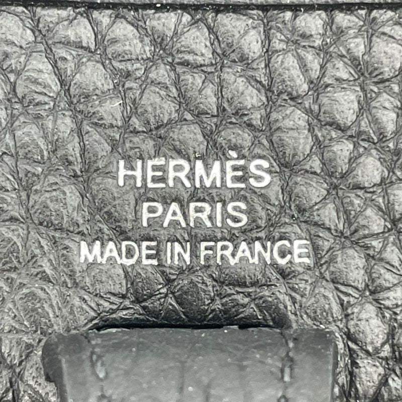 HERMES Evelyne TPM Black Togo Leather Shoulder Bag with Silver Hardware