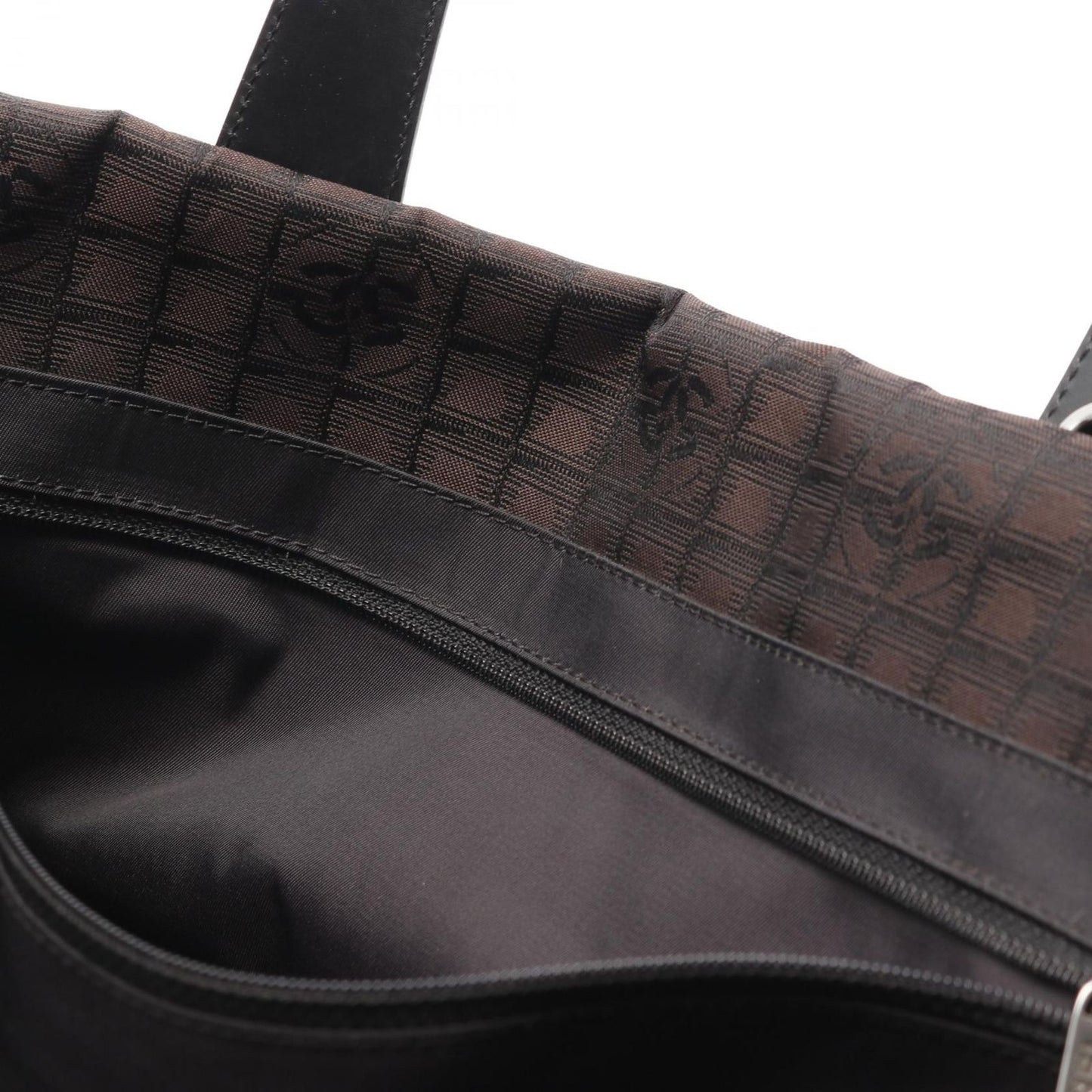 CHANEL Dark Brown Leather New Travel Line Tote Bag A26156