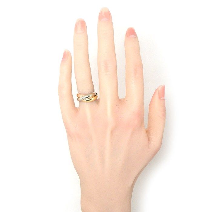 Cartier Trinity Ring in K18 Three Colors - Size 7.5