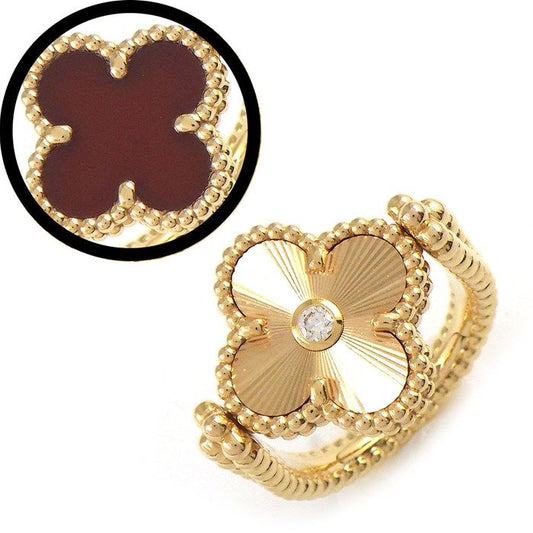 Van Cleef & Arpels Vintage Alhambra Reversible Ring with Carnelian