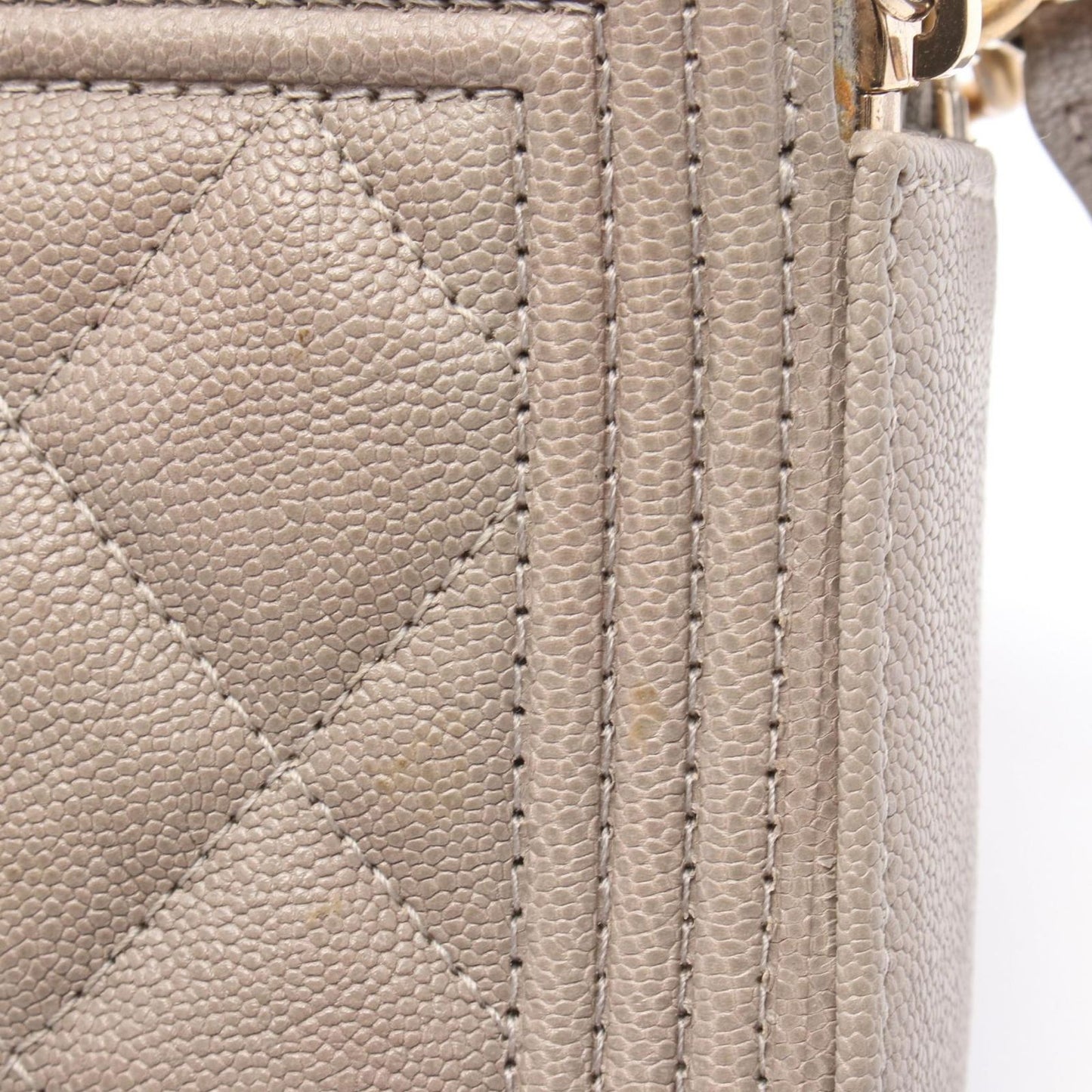 CHANEL Boy Chanel Shoulder Bag A84069 in Greige Leather