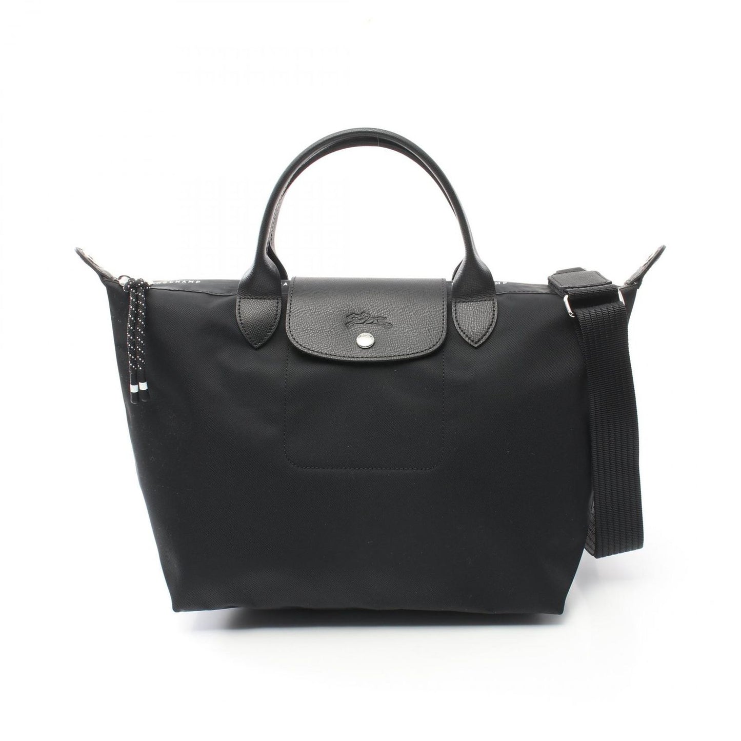 Longchamp Le Pliage Energy L Tote Bag - Black Canvas & Leather