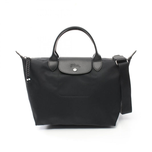 Longchamp Le Pliage Energy L Tote Bag - Black Canvas & Leather
