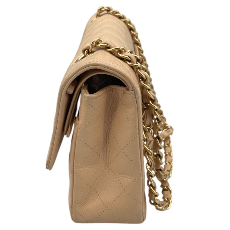 CHANEL Matelassé 25 Beige Caviar Leather Shoulder Bag