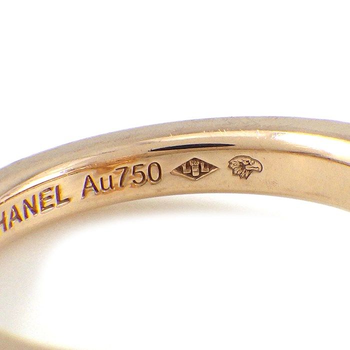 CHANEL Eternal No.5 Half Circle Diamond Ring in K18 Beige Gold