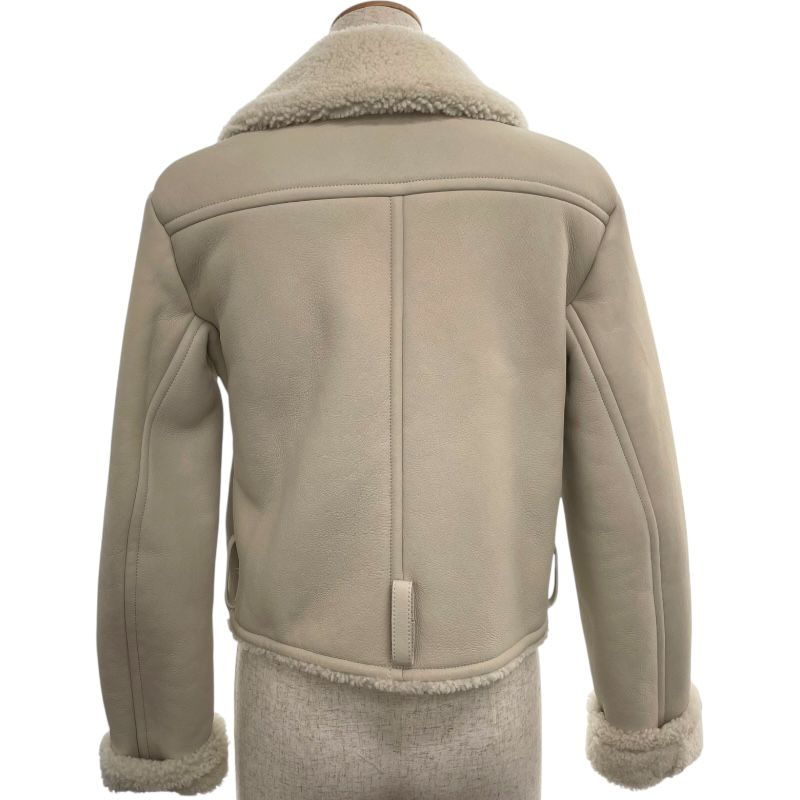 Fendi Cream Shearling Leather Jacket FM5360 - Exquisite Craftsmanship