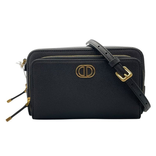 Christian Dior Calo Double Pouch Shoulder Bag - Black & Gold