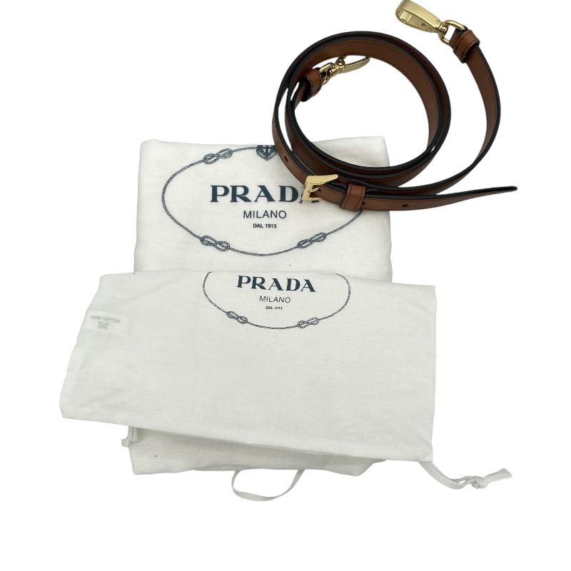 PRADA Arkes Small 1BC194 Cognac Leather Shoulder Bag