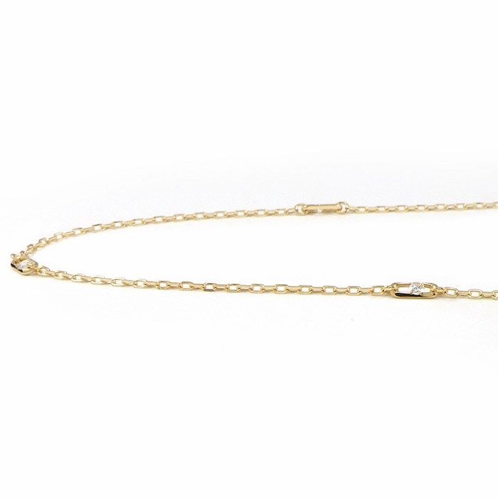 Elegant 5-Motif Diamond Necklace in K18 Yellow Gold