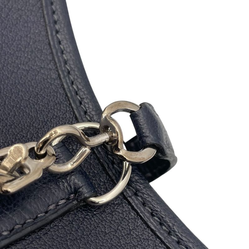 HERMES Trim 31 Indigo Blue Chevre Leather Shoulder Bag
