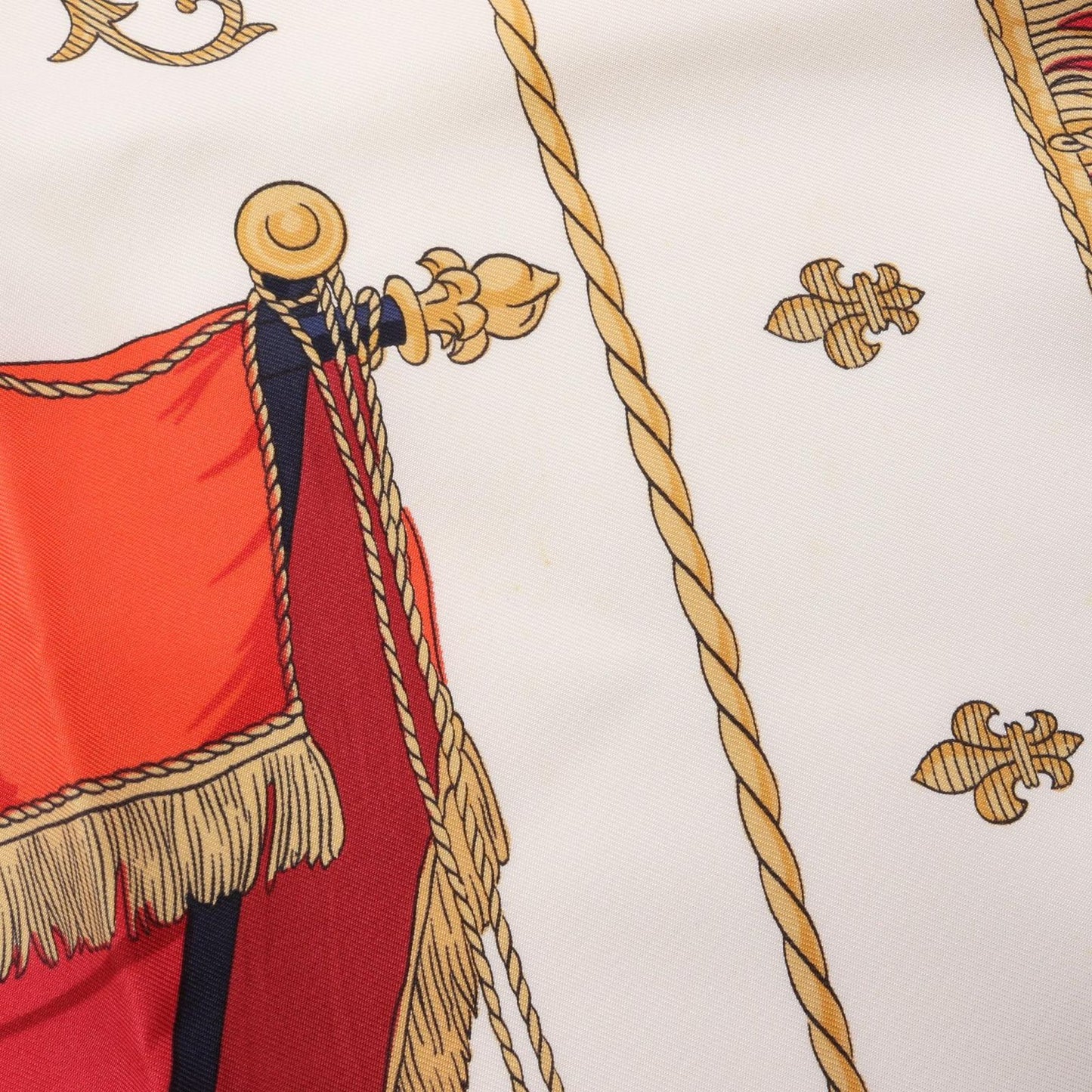 HERMES Silk Scarf VUE DU CARROSSE DE LA GALERE LA REALE - Red