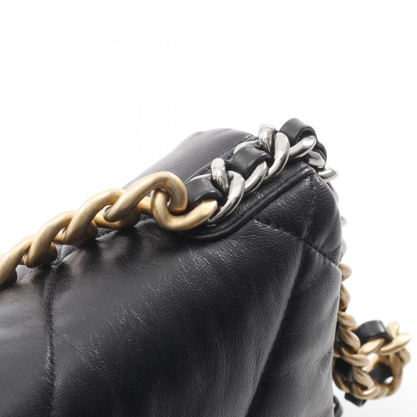 CHANEL 19 Deauville Matelassé Shoulder Bag in Black Lambskin