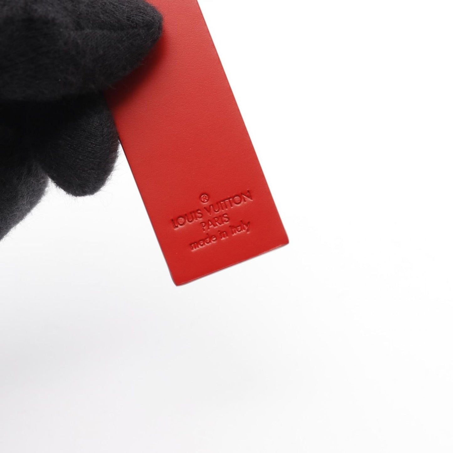 LOUIS VUITTON × Supreme Downtown Tab Charm - Unused Red Leather