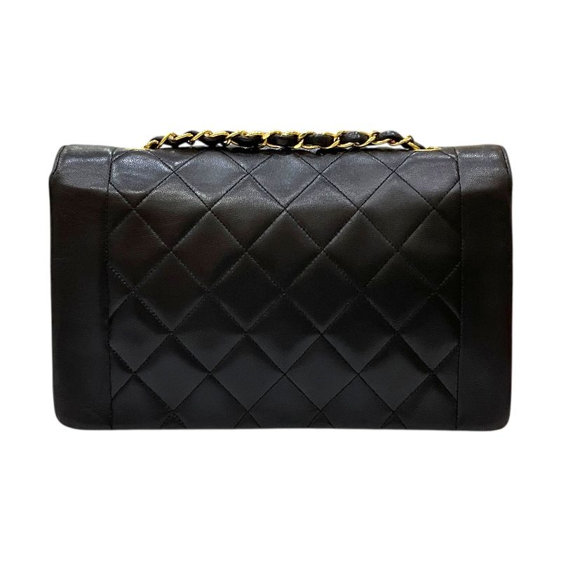 CHANEL Diana 25 Chain Shoulder Bag in Black Lambskin