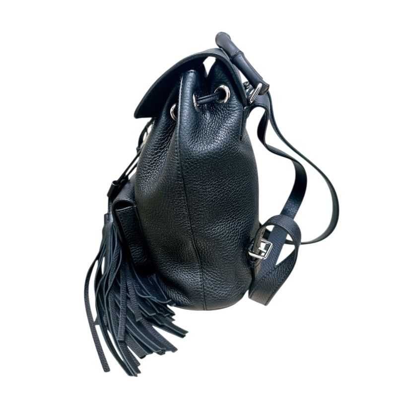 GUCCI Bamboo Backpack in Black Leather - Timeless Elegance