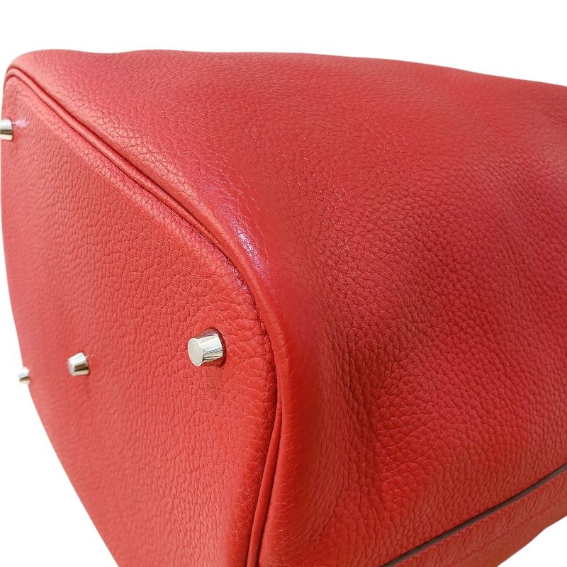 HERMES Picotin Lock GM in Rouge Kazak with Silver Hardware