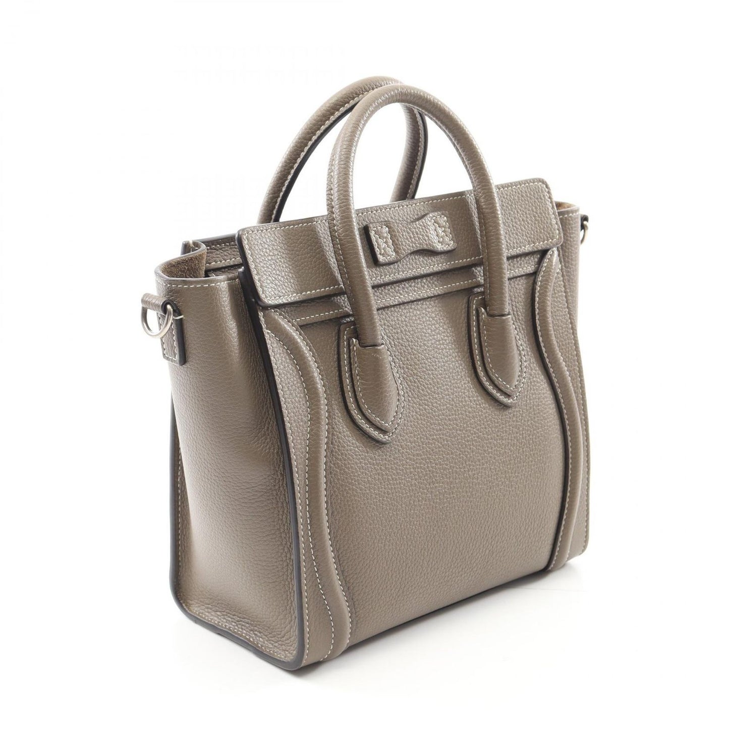 CELINE Luggage Nano Shopper Handbag in Etoupe Leather - Exquisite Craftsmanship