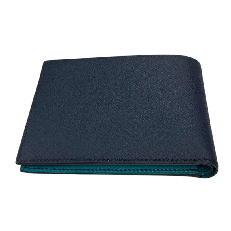 HERMES MC2 Edison Verso Wallet in Blue Indigo & Vert - Exquisite Craftsmanship