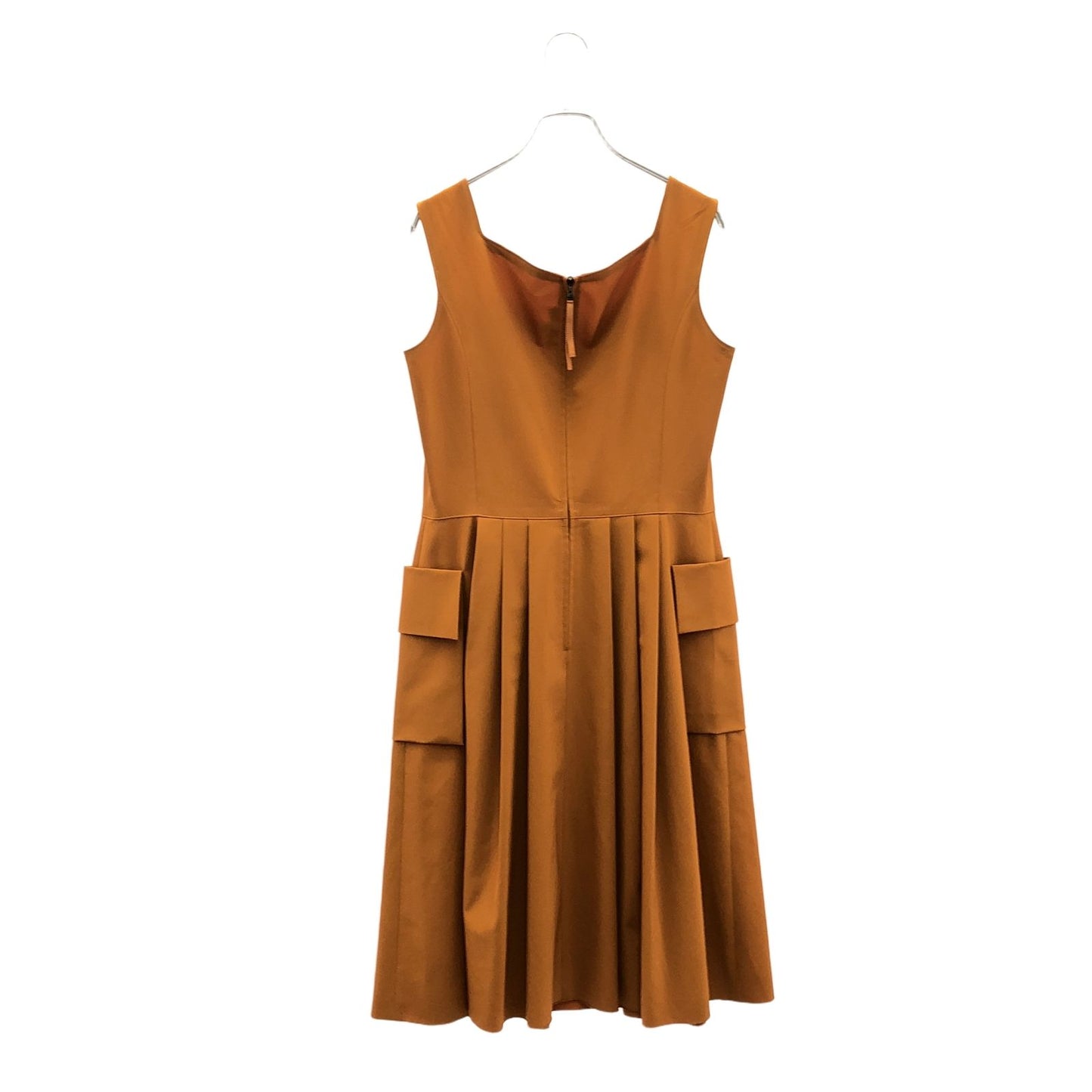 FOXEY NEW YORK Elegant Orange Sleeveless Dress - Size 42