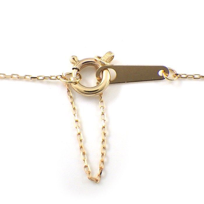 K10YG Round Circle Initial Necklace - Alphabet A