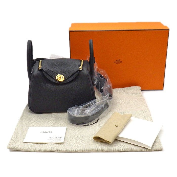 HERMES Lindy Mini Shoulder Bag - Black, 2024 Edition